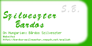 szilveszter bardos business card